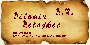 Milomir Milojkić vizit kartica